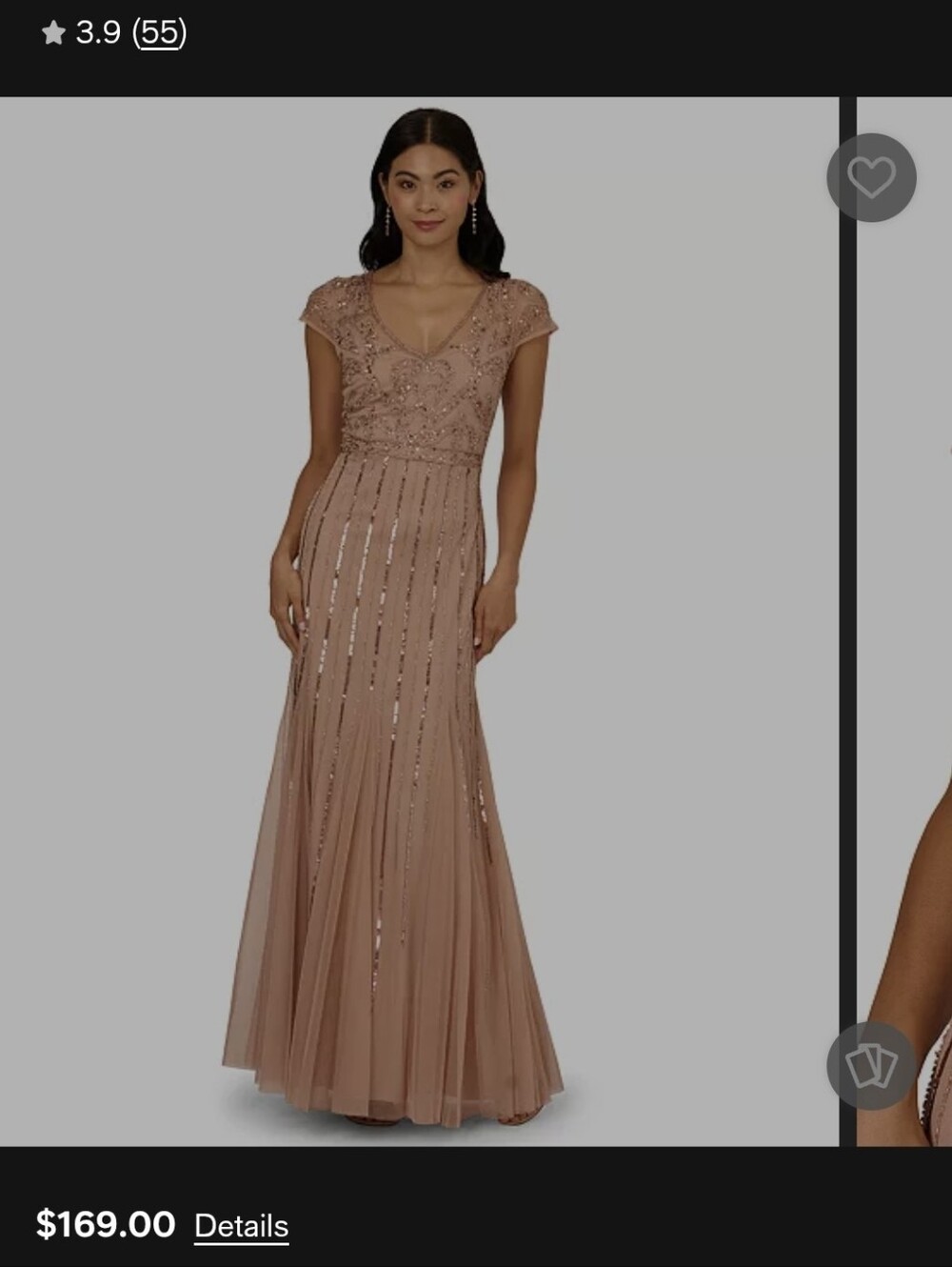 Adrianna Papell ROSE GOLD Size 8. Only Wore For A Few Hours Orignally $169 - Picture 5 of 5